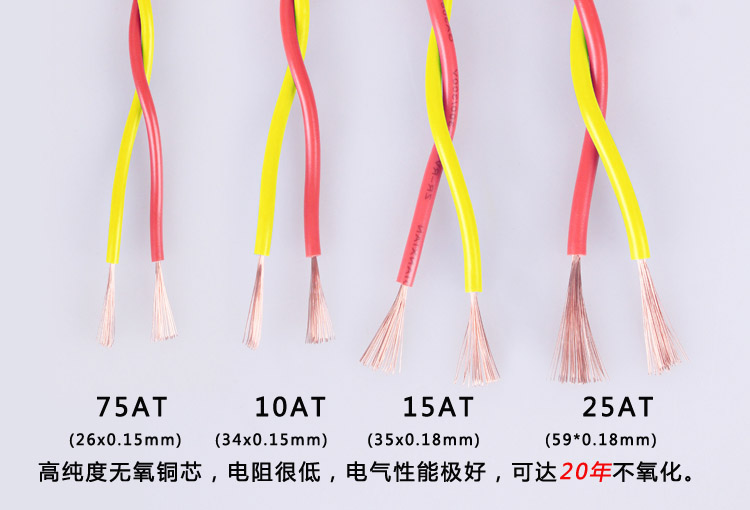 铜花线板拖电线rvs2芯0751025消双绞线灯头线家用电线