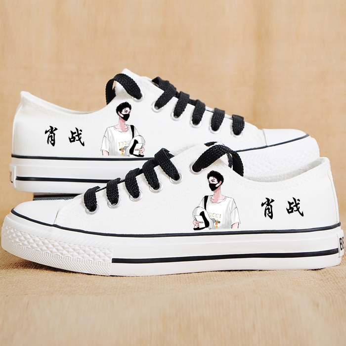 热卖新款肖战明星陈情令周边低邦女鞋休闲鞋青少年学生鞋粉丝帆布鞋