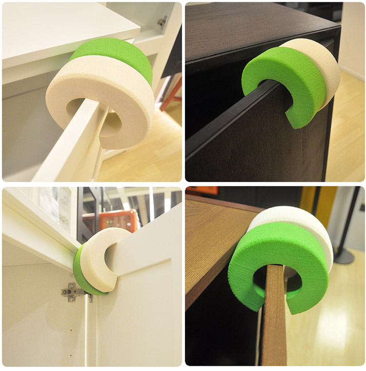 五个装绿色安全卡防夹手卡防风防撞夹儿童防护缝防夹手塞档阻