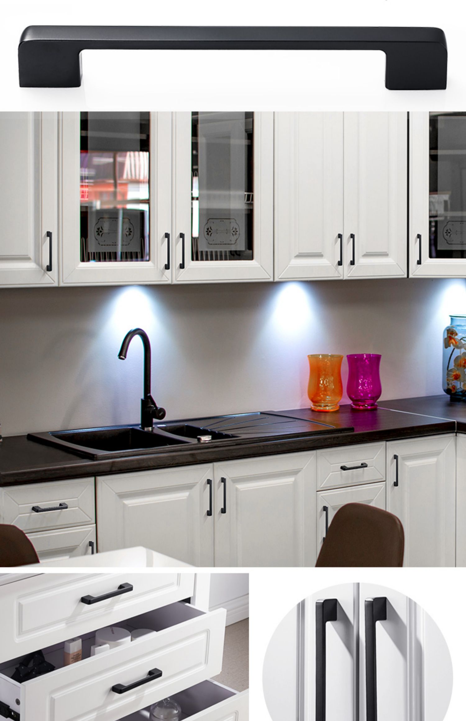 卡贝(cobbe)家具五金cx-ls14-12-单 卡贝橱柜抽屉拉手美式黑色衣柜门