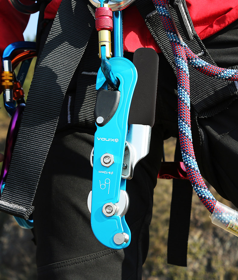 欣达户外stop手控上升下降器速降装备索降高空缓降自锁器攀岩装备