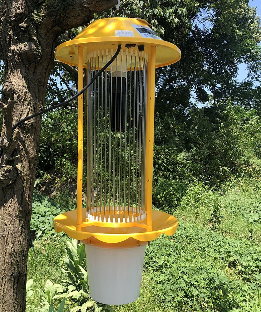 户外频振式杀虫灯电击式农用灭蚊灯诱虫灯吸果夜蛾果园抓虫灯 三维工