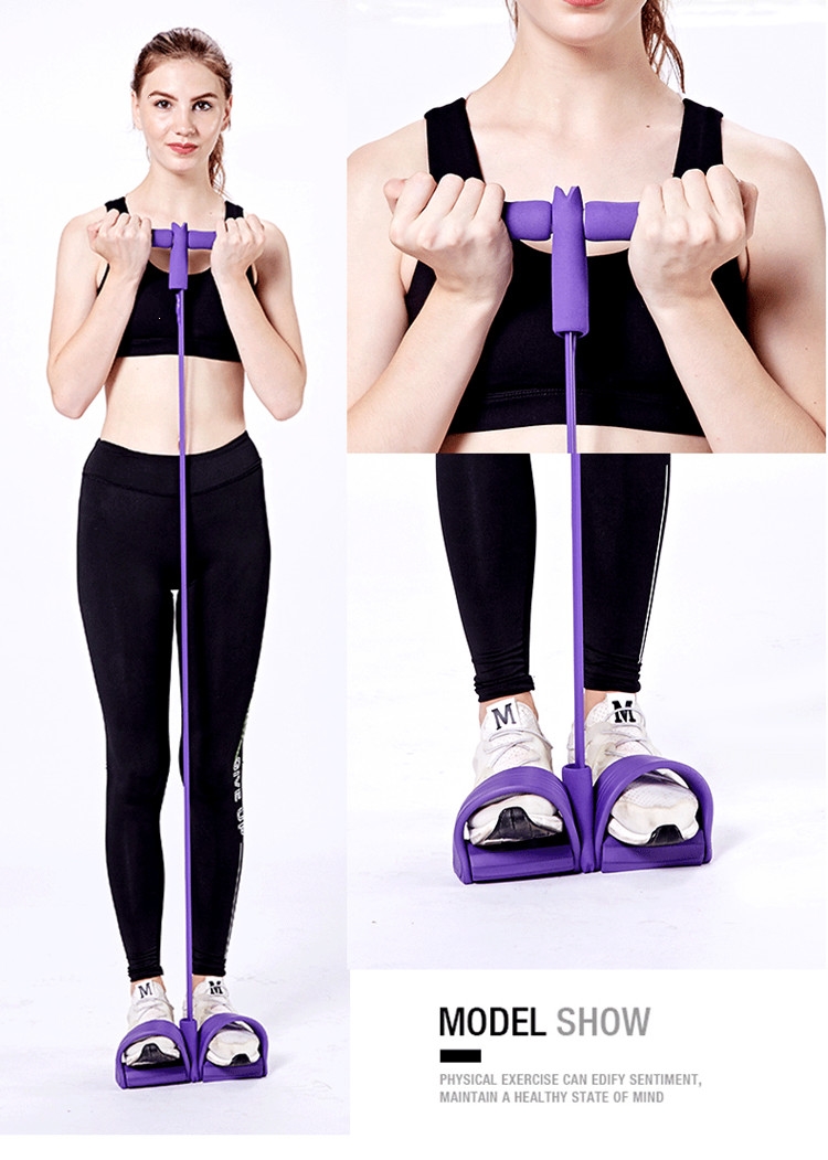 脚蹬拉力器魅扣仰卧起坐辅助器材瑜伽收腹家用脚蹬普拉提绳