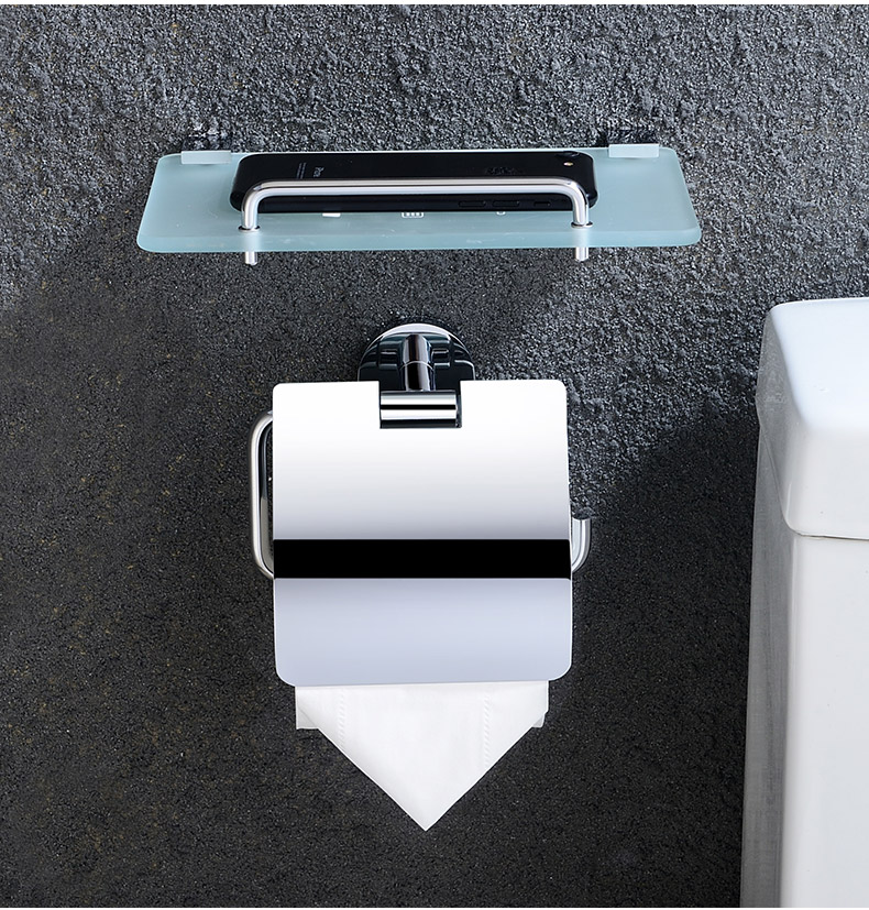 全铜浴室厕纸架纸巾架卫生间墙壁免打孔纸巾盒厕所马桶卷纸架 厕纸架