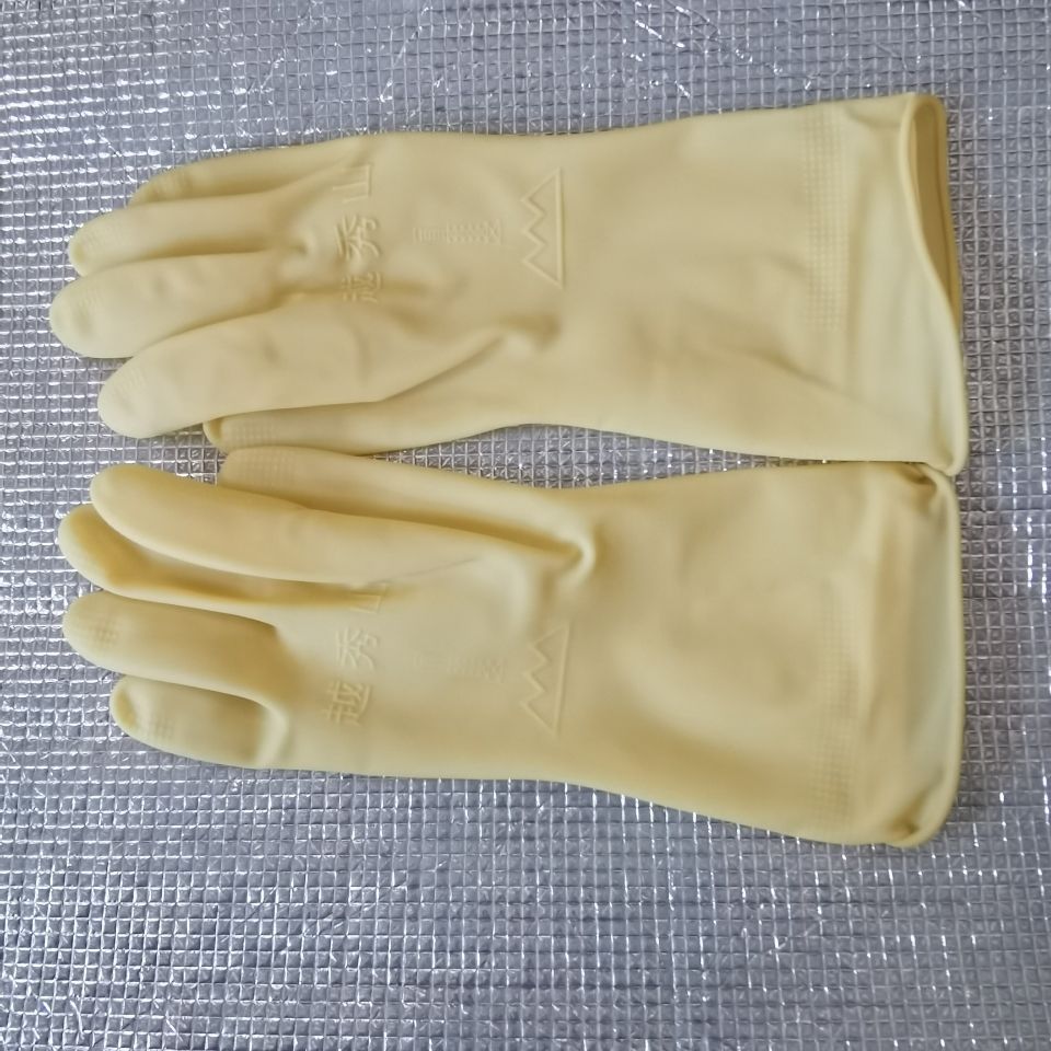 皮手套家务洗碗洗衣服全胶加厚牛筋纯乳胶工业手套家居越秀山l号10双