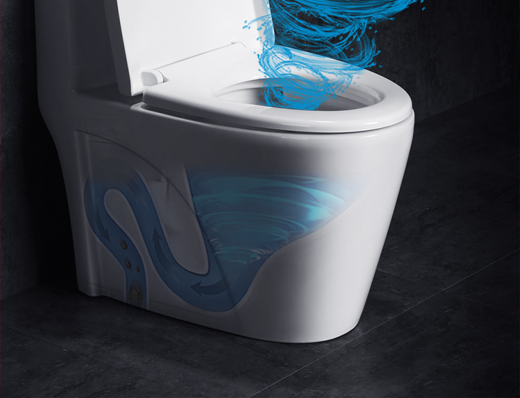 丹芝卫浴陶瓷冲落式家用坐便器直冲直排翻板式马桶节水防臭防堵塞直落