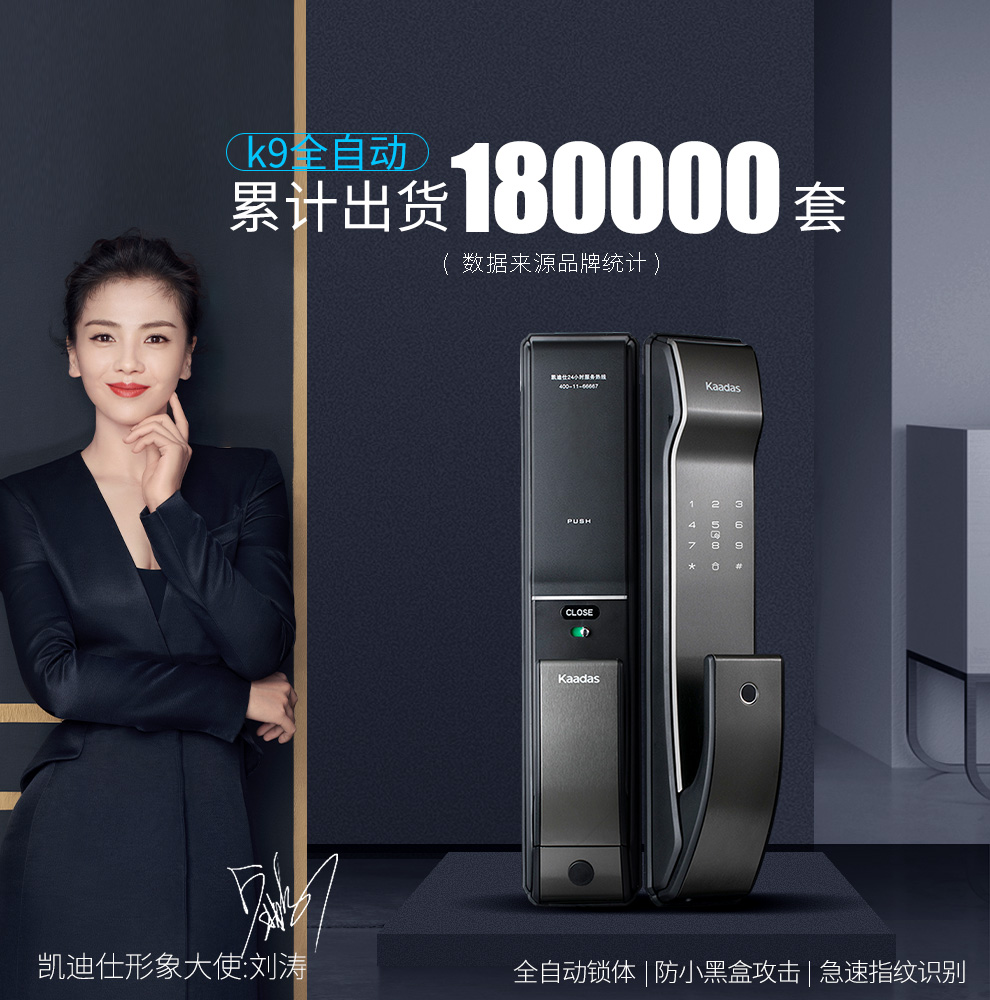自营 凯迪仕智能锁k9 红古铜色 推拉式家用防盗门锁指纹锁密码锁智能