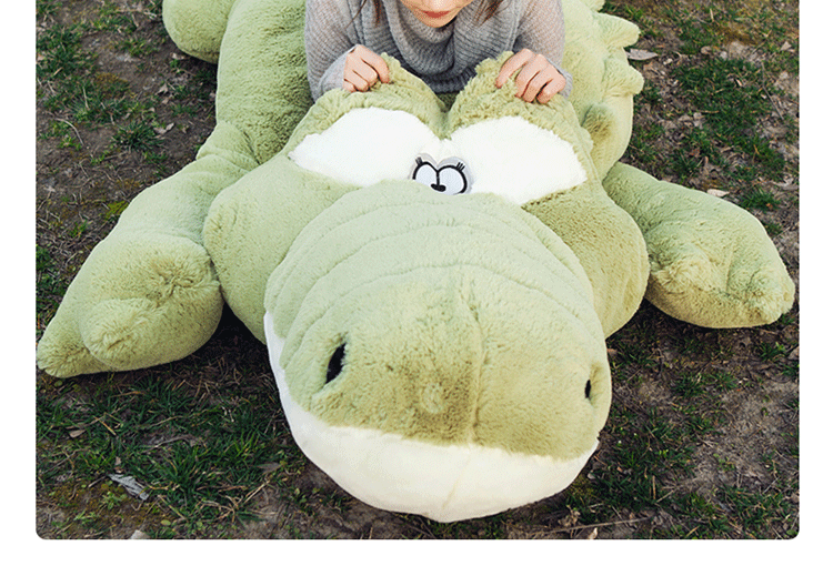 牛鲨毛绒公仔 鳄鱼抱枕公仔睡觉毛绒玩具长条枕女孩可爱玩偶娃娃床上