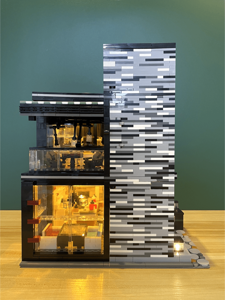 moc酒吧咖啡厅建筑全街景模型成年积木高难度巨大型拼装玩具真智力