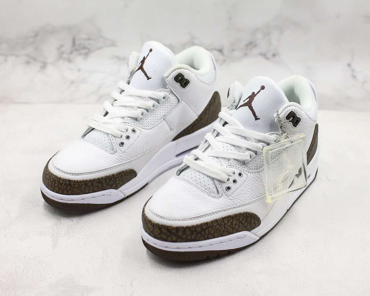 高版本aj3摩卡白咖高板实战气垫篮球鞋男乔3学生潮流运动鞋女