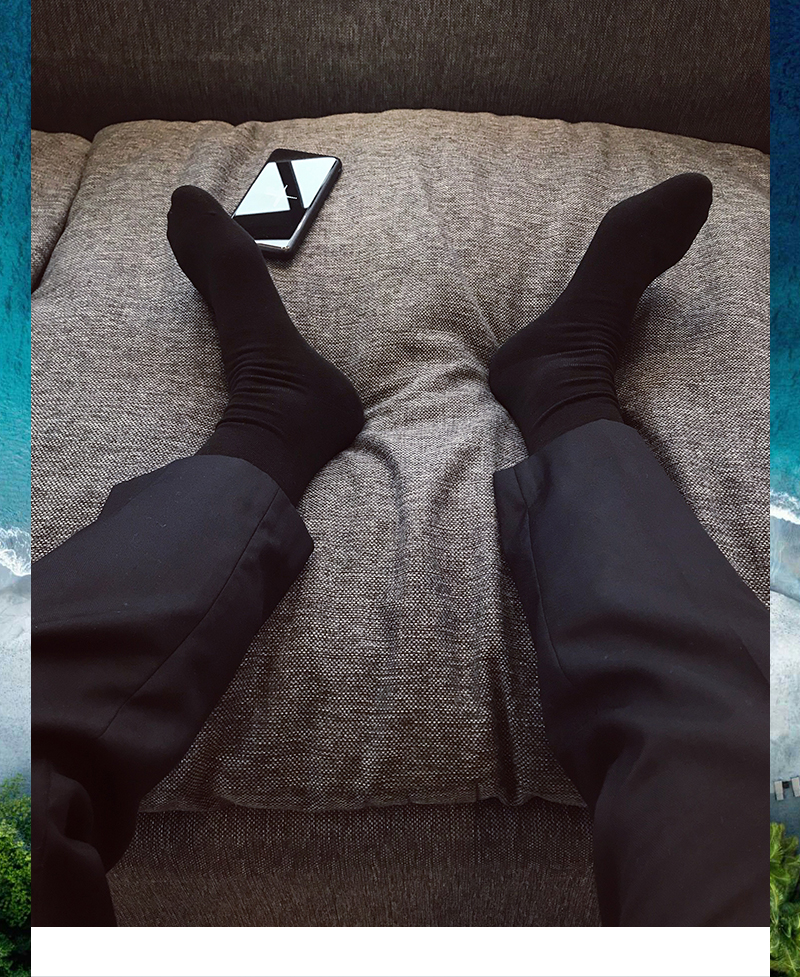 可莉允6双西装袜中筒夏季薄款商务袜黑色袜男士袜子正装纯色长袜潮