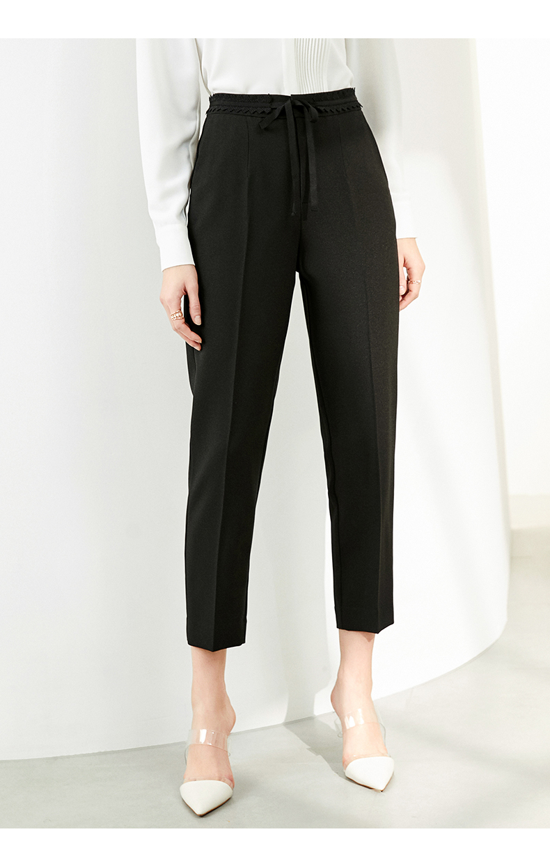 欧莎黑色锥形裤女高腰显瘦休闲长裤2020年春季新款时尚裤子ins潮