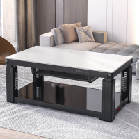 雪中情电暖桌取暖桌电暖炉烤火桌茶几一体升降电暖茶几家用客厅长方形烤火炉电炉取暖器电暖器电茶几岩板带语音控制