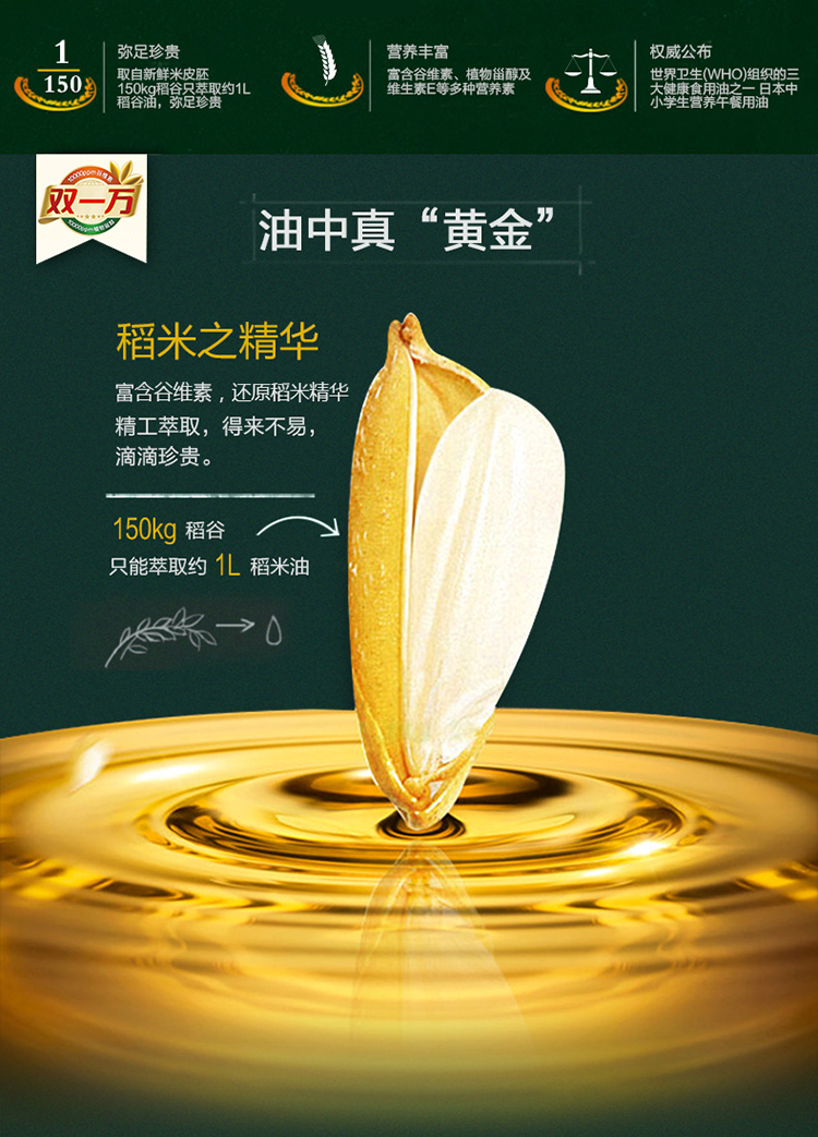 金龙鱼双一万稻米油1.8L