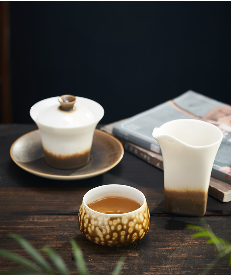 旅行茶具家用储水式白瓷功夫茶干泡小茶台茶具简约创意一体排水盘