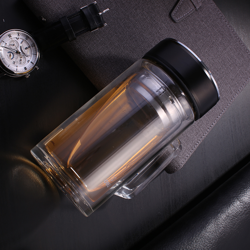 得力deli6104玻璃杯便携