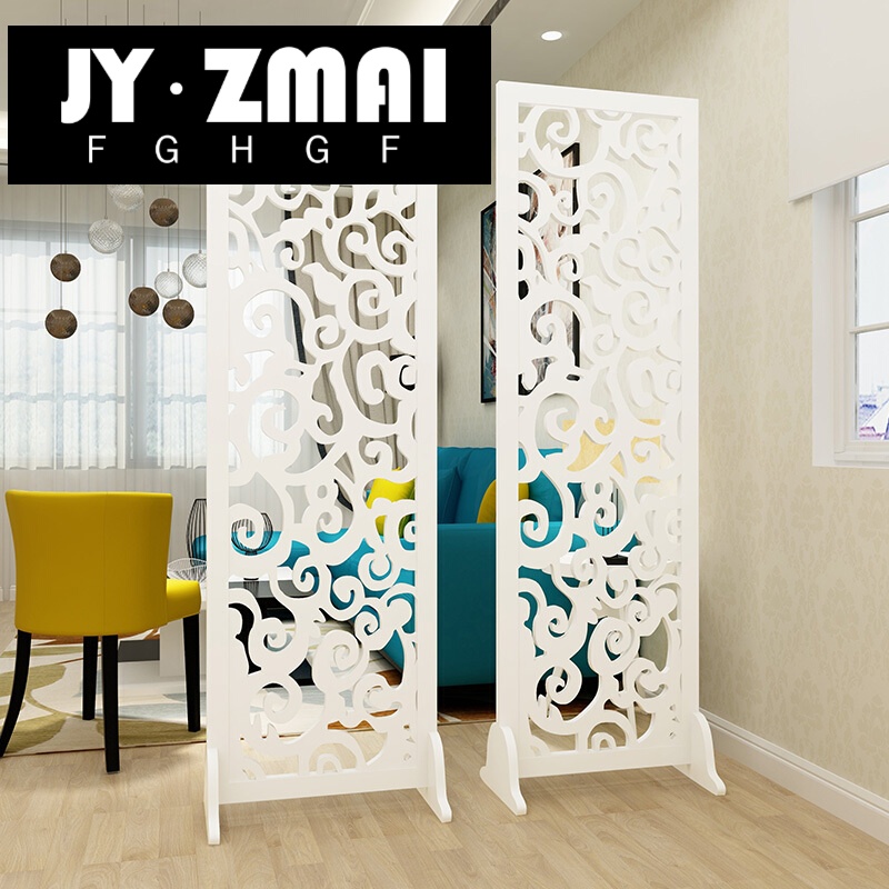 欧式屏风隔断花玄关柜镂空简约现代隔断柜客厅白色折屏双面厅-mq01