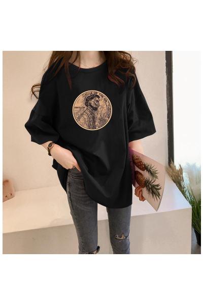 YIBUSHENG胖mm夏装加肥加大码中长款t恤女短袖ins潮胖妹妹宽松显瘦半袖上衣大码女装