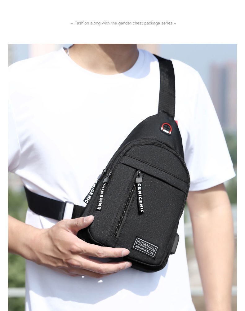 newlake胸包背包胸前2020男士尼龙帆布胸包休闲运动旅游新款包单肩斜