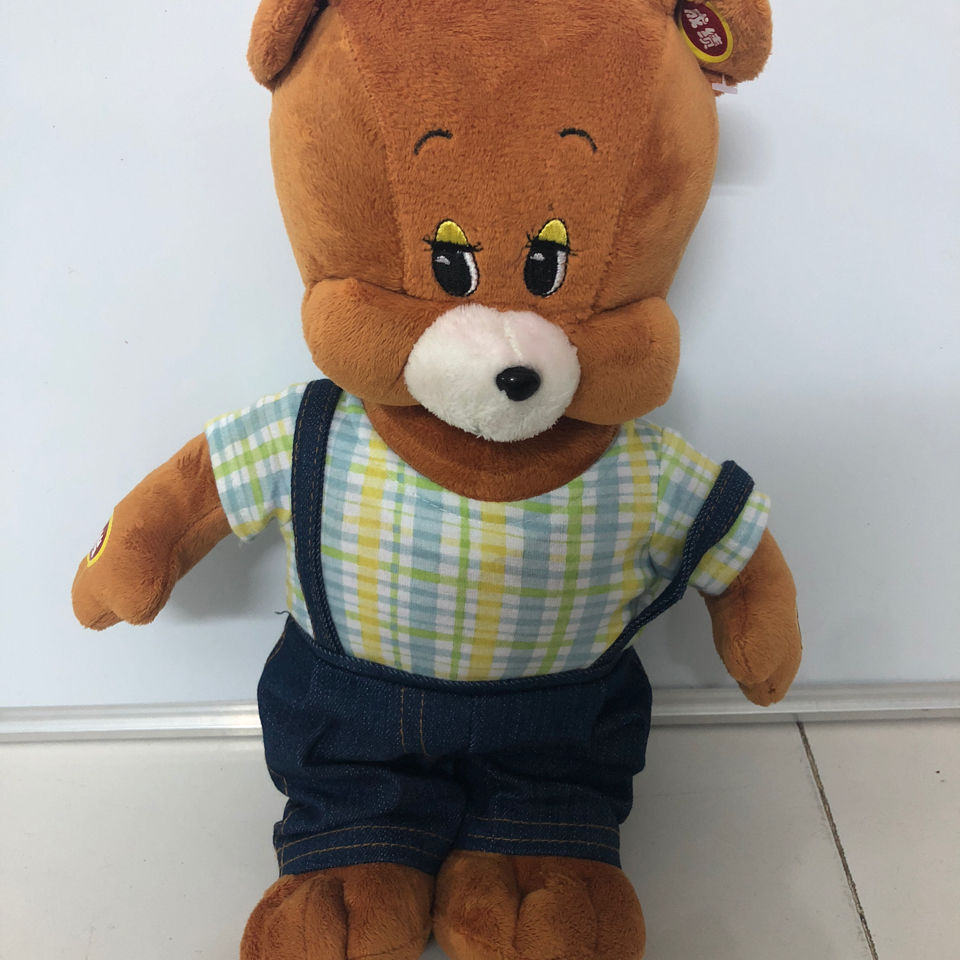 智能皮皮熊儿童宝宝智能毛绒早教机娃娃会说话的玩偶公仔棕色14寸