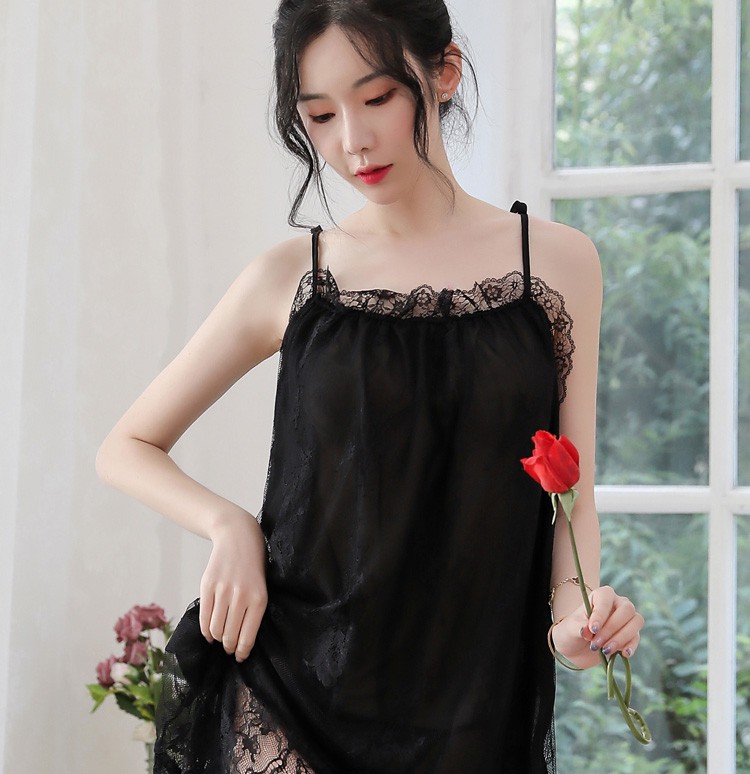 大码性感睡衣胖蕾丝宽松吊带裙情趣睡裙情趣内衣mm骚遮肚显瘦挑逗 费