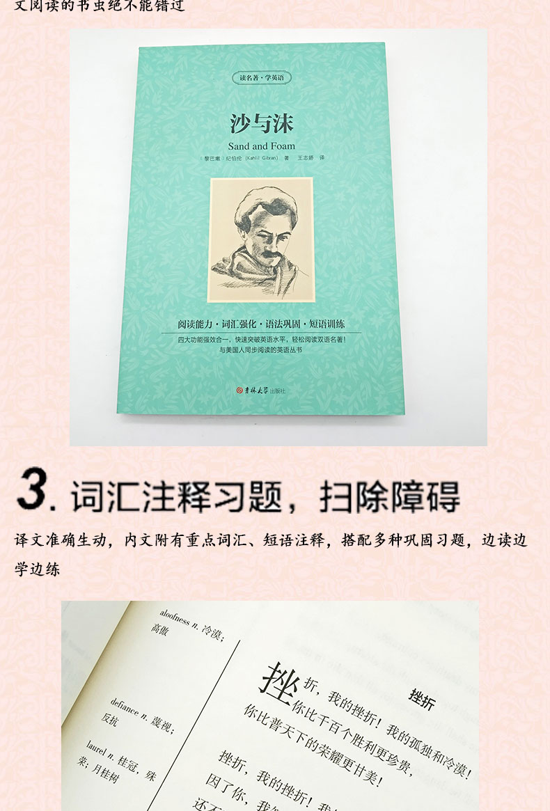 惠典正版沙与沫读名著学英语纪伯伦散文诗先知 沙与沫纪伯伦诗集外国名著小说双语版中英文对照e319s双 无著 摘要书评在线阅读 苏宁易购图书