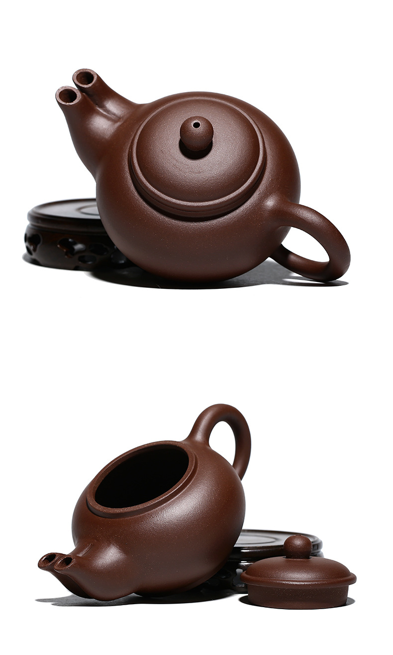 新款创意双嘴壶原矿紫泥清水泥紫砂壶手工全手工制