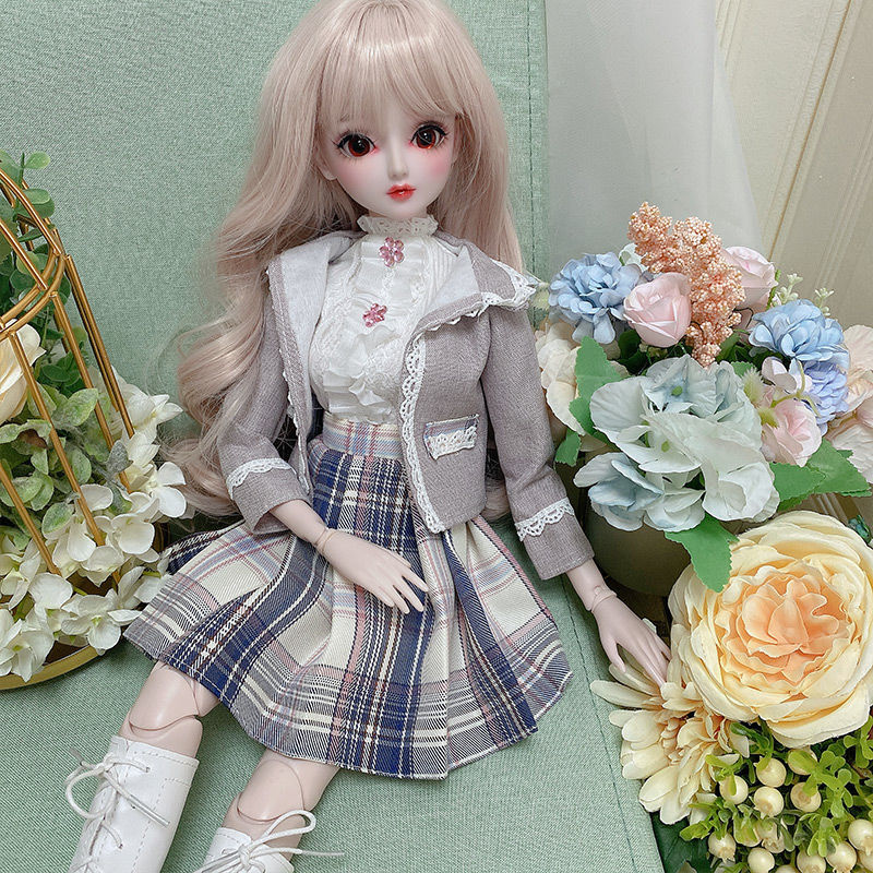 60厘米叶罗丽芭比娃娃的衣服jk制服仙子公主连衣裙校服bjd娃鞋cm 蓝魅