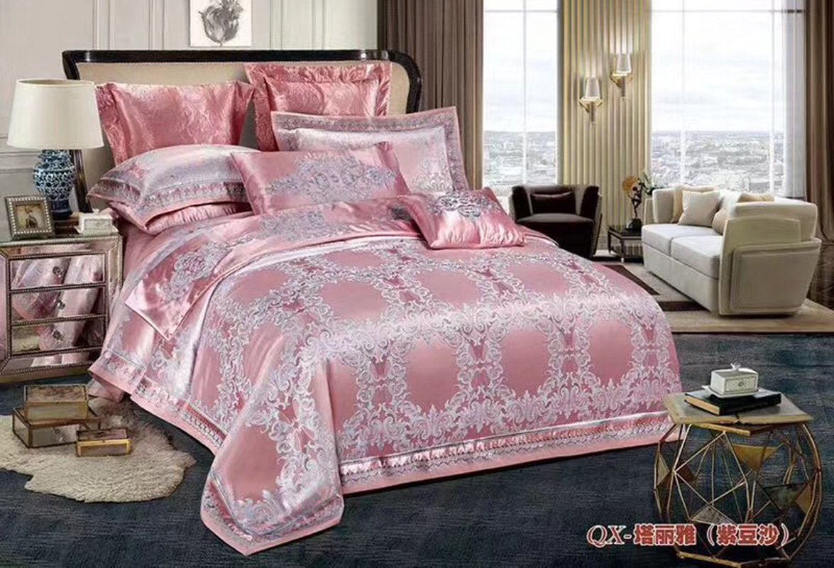 多色富贵兰家纺提花床盖四件套被套加棉双人床套件18米床品