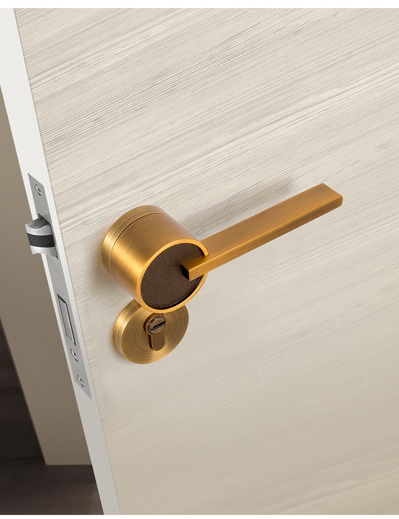 门锁室内卧室黎卫士通用型北欧房间木门锁家用磁吸分体门把锁具