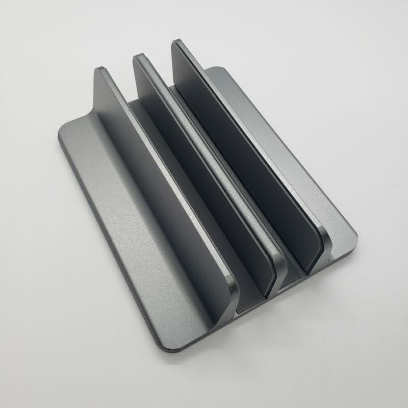 铝合金笔记本竖放立式支架macbookpro桌面电脑直立可调节收纳底座太空