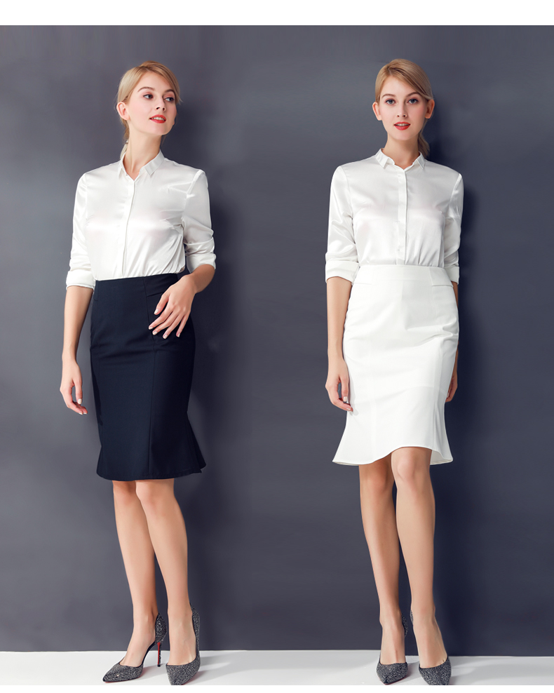 半身裙女ol职业短裙西裙包臀裙鱼尾裙a字裙黑色工装裙2020年春季 米