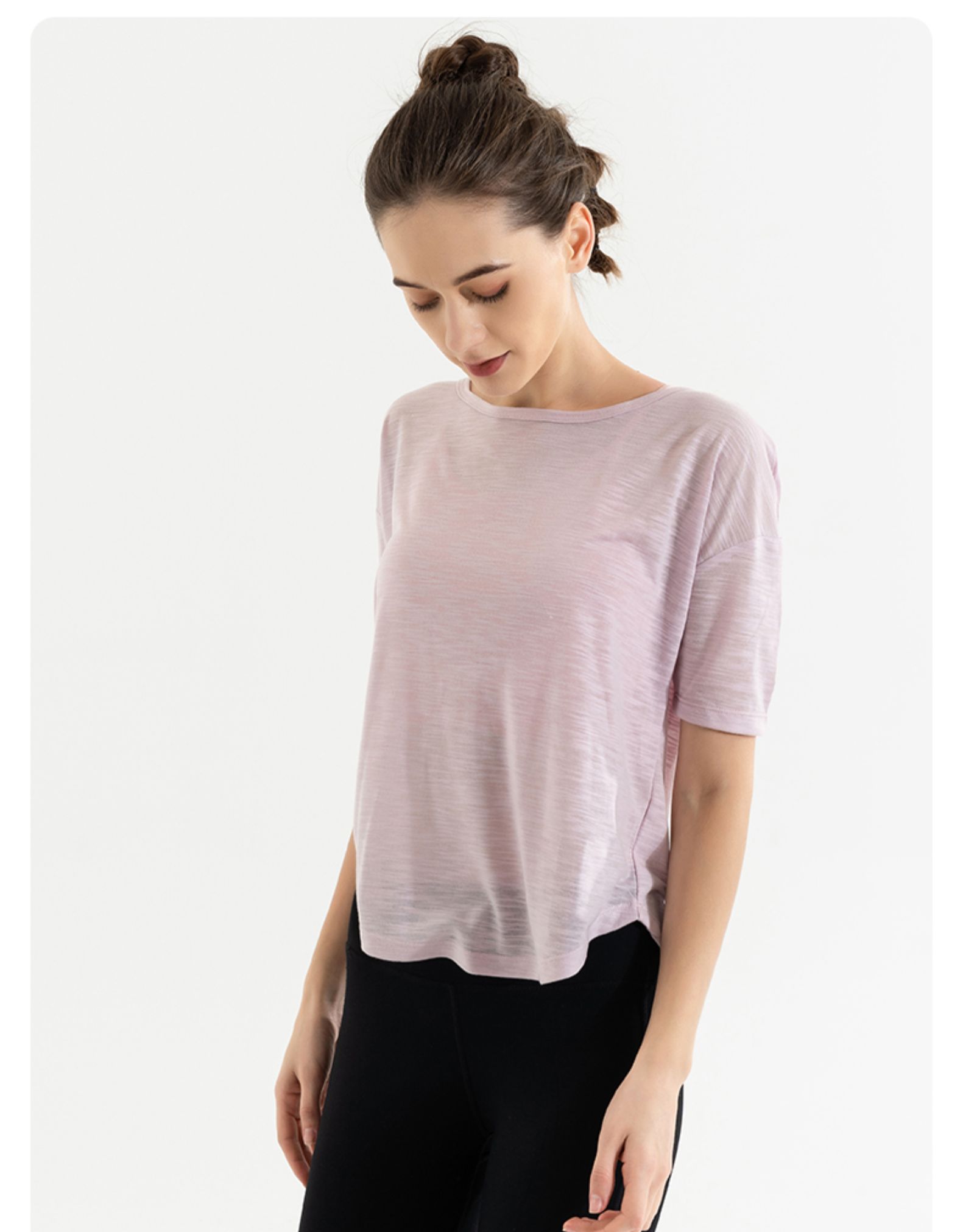 运动上女宽松显瘦瑜伽服女跑步罩衫速干t恤短袖训练身服夏天