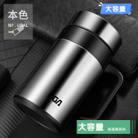 富光(FGA)保温杯不锈钢水杯大容量带手柄办公室家用男带把泡茶杯子 本色