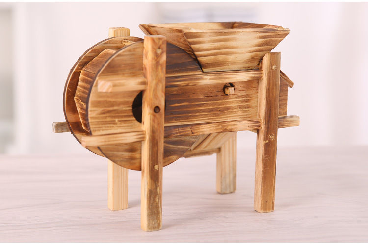 八仙桌忆童年木制工艺品农具模型谷风车古井独轮车水车复古摆件