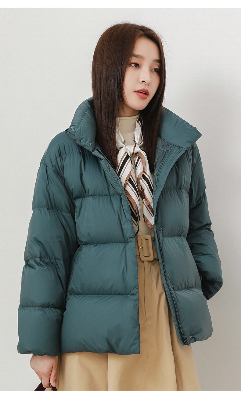 【清仓价:168】【佟丽娅同款】 鸭鸭90鸭绒防风立领轻薄短款羽绒服