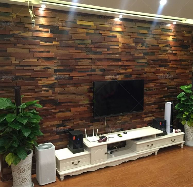 老船木马赛克背景墙木马赛克旧船木板材实木马赛克复古木吧台3030cm片