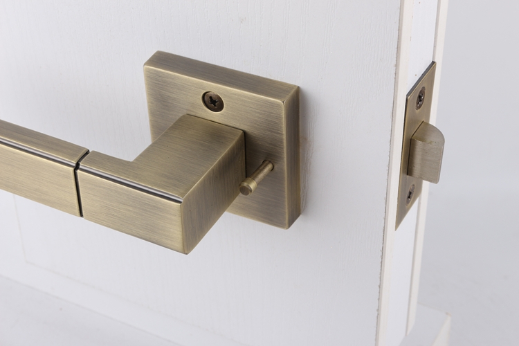 美式简约室内白色门锁方形古达门把手浴室锁卫生间门锁