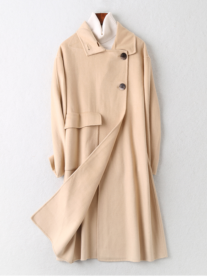 憨厚皇后2019秋冬新款羊毛呢子大衣女士时尚流行双面毛呢外套