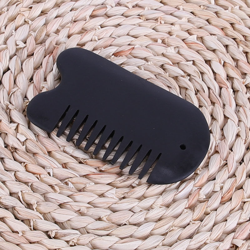 天然泗滨砭石梳子矾石梳头部按摩刮痧板刮痧经络梳子防脱发生发砭石