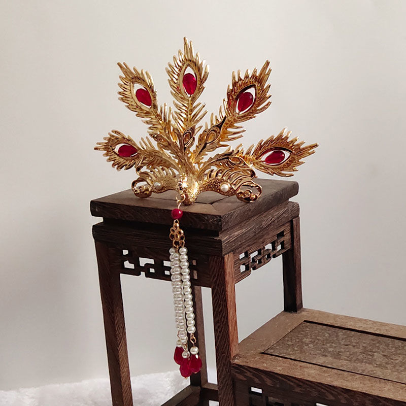 凤兮 凤冠汉服发冠古装凤凰头冠明制发饰古典头饰流苏步摇偏头凤 凤兮