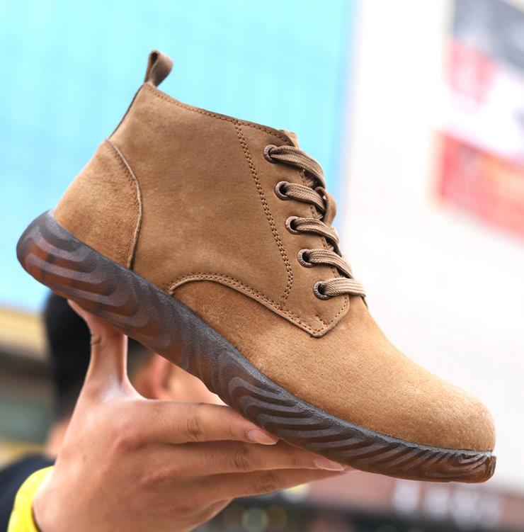 猪皮电焊工劳保鞋男钢头防砸防刺防烫防火花工作鞋轻便软底老保鞋 简