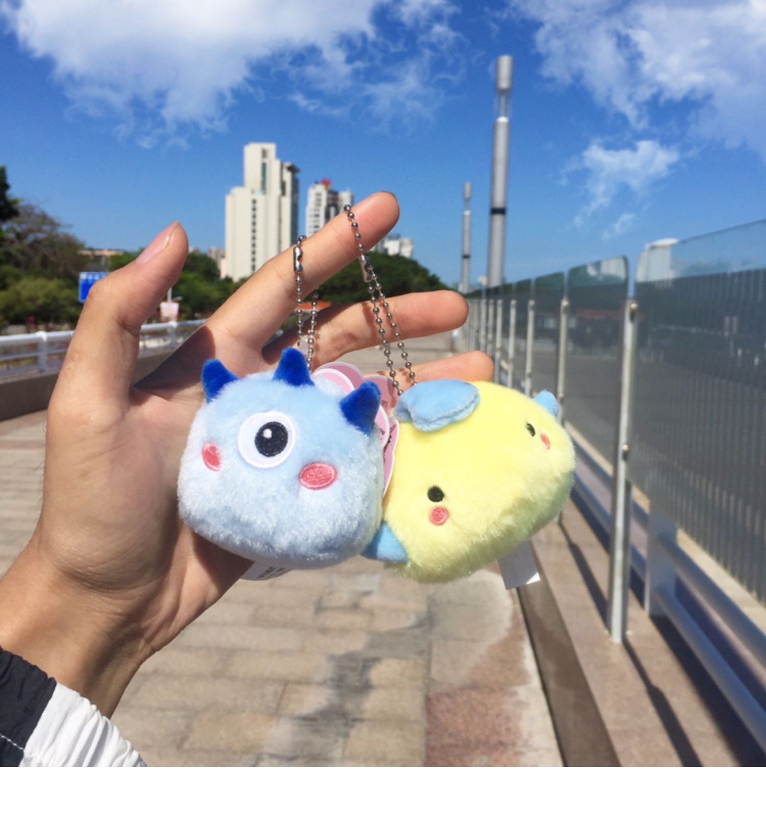 newlake创意可爱几何小怪物公仔包包挂件少女心迷你毛绒钥匙扣挂饰