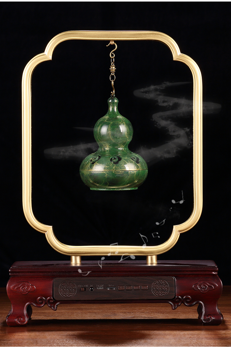 礼氏嘉纯铜香薰炉福在眼前葫芦点香炉蓝牙音乐播放器家居茶室摆设摆件