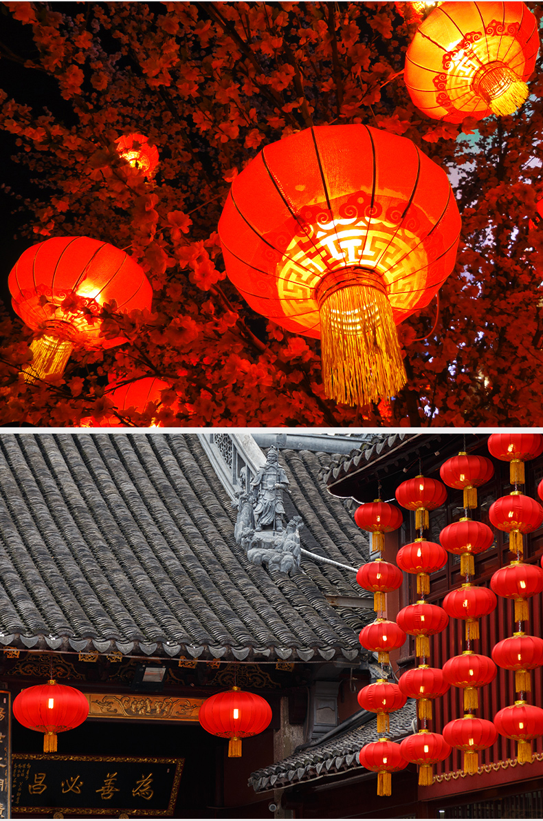 三维工匠春节户外防水大红灯笼中式宫灯装饰灯笼喜庆铁口广告定制灯笼