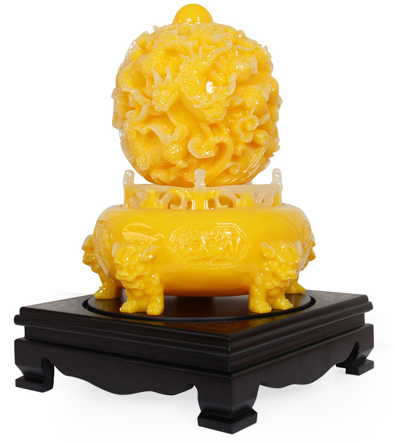 九龙转乾坤龙摆件鼎摆设客厅家居聚宝盆大号开业招财转运工艺礼品