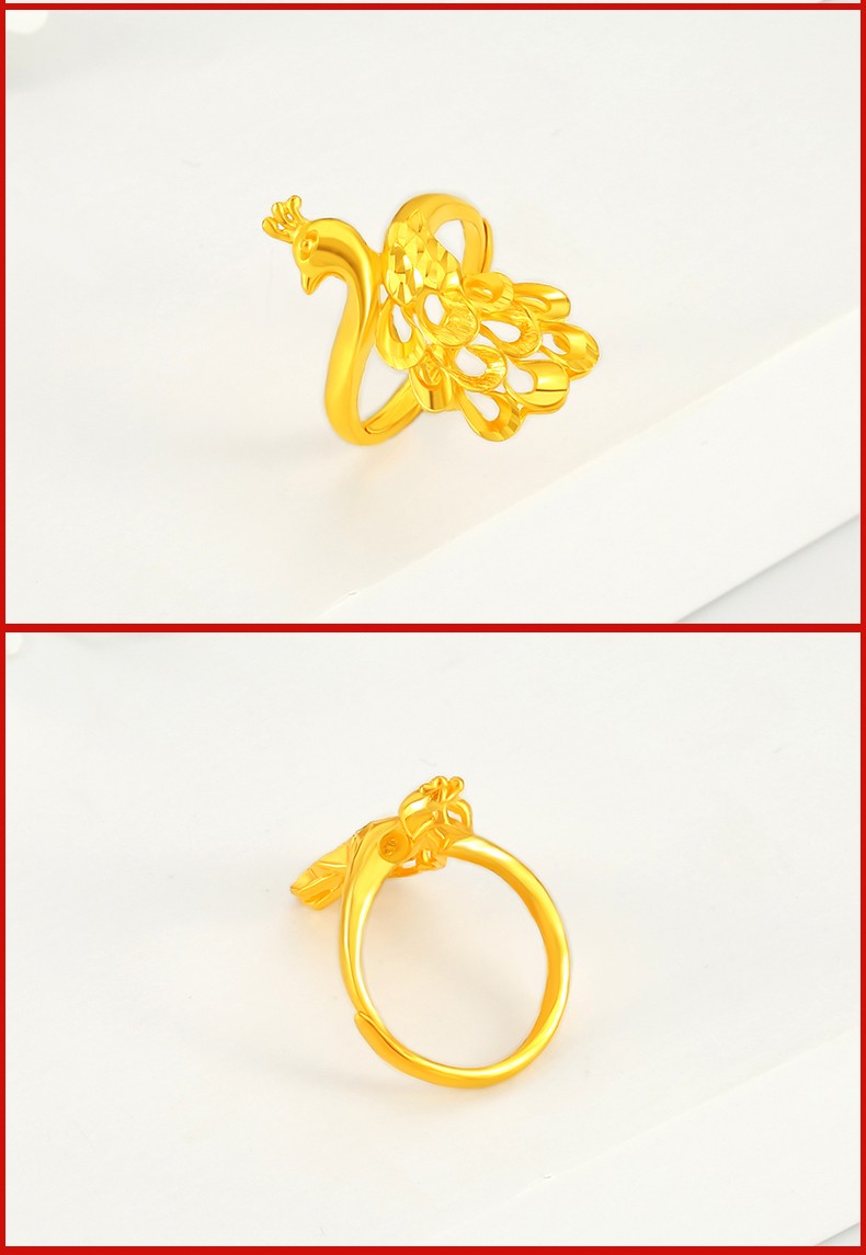 御纯金珠宝黄金戒指男款99999足金御纯金雀之灵戒指yr030d约603608克