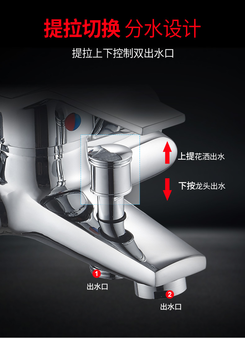 淋浴龍頭全銅洗澡水龍頭沐浴暗裝浴缸衛浴浴室花灑開關冷熱混水閥