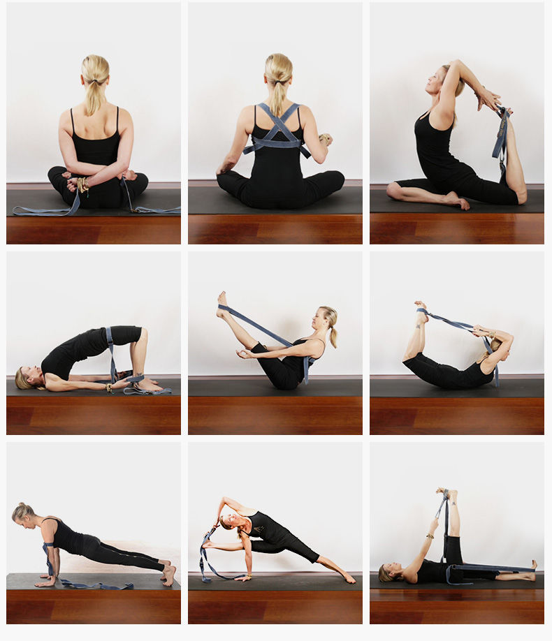 《艾杨格瑜伽拉伸带拉筋女伸展带开肩辅助绳初学者瑜珈一字马训练带