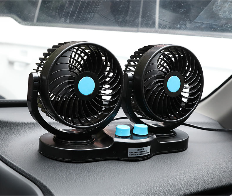 车载风扇车用双头12v24v面包车小货车内制冷强力大风力汽车电风扇